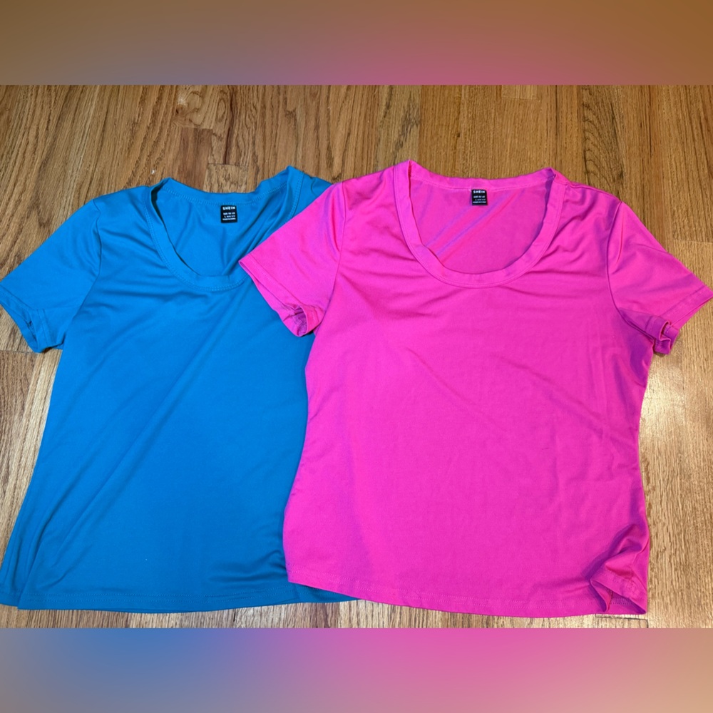 Pink and turquoise SHEIN stretch T-Shirts - L